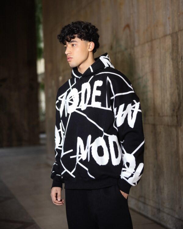 Black & White Graffiti Hoodie – A Bold & Stylish Statement